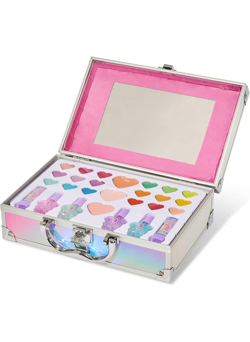 MARTINELIA Little Unicorn Perf Traveler Glitter Cosmetic Brush, White, Synthetic Fiber Bristles, Wand Form, For Eyeshadow, Blush, Nail Polish Application, Cruelty Free, Vegan - Image 3